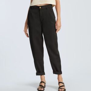 Everlane Tencel Relaxed Chino Pants High Rise Tapered Leg Size 2 Black.